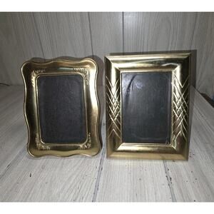 Vtg Gold Tone Ornate 5x7 Picture Frames Brass? Photo Memories Gallery Wall